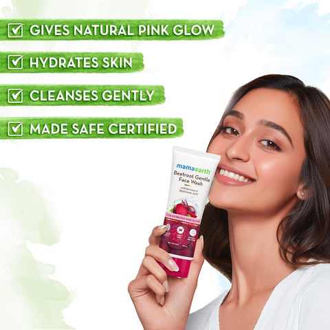 Mamaearth Beetroot Gentle Face Wash&Hyaluronic Acid For Hydrated Pink Glow -100 ml