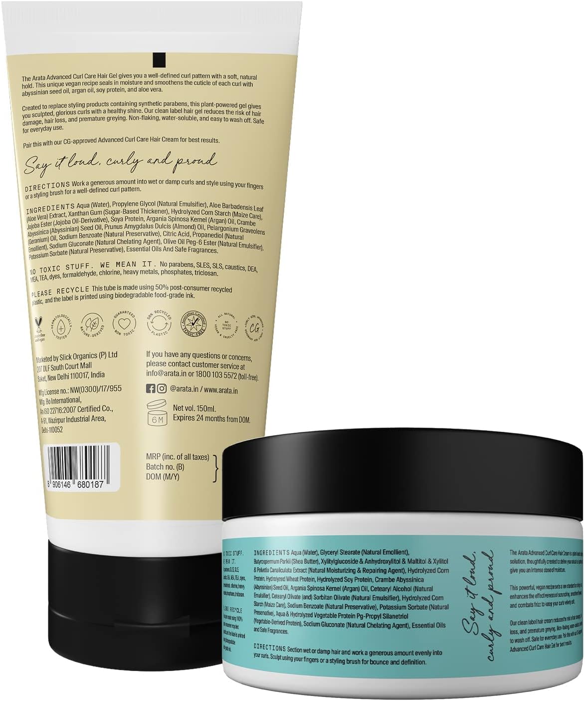 Arata Natural Curl Hair Styling Combo with Hair Gel & Hair Cream - Effortless Styling, 100ml Each - Image 8
