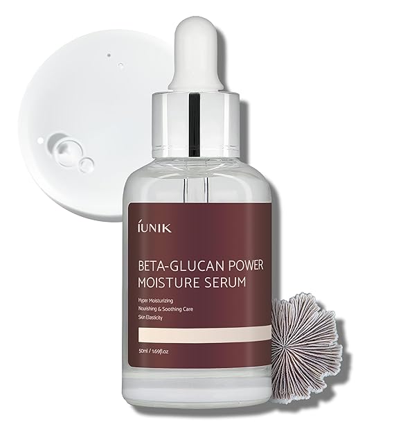 iUNIK 98% Beta-Glucan Power Deep Moisture Serum, Mushroom Yeast Extracts Ampoule, 50ml