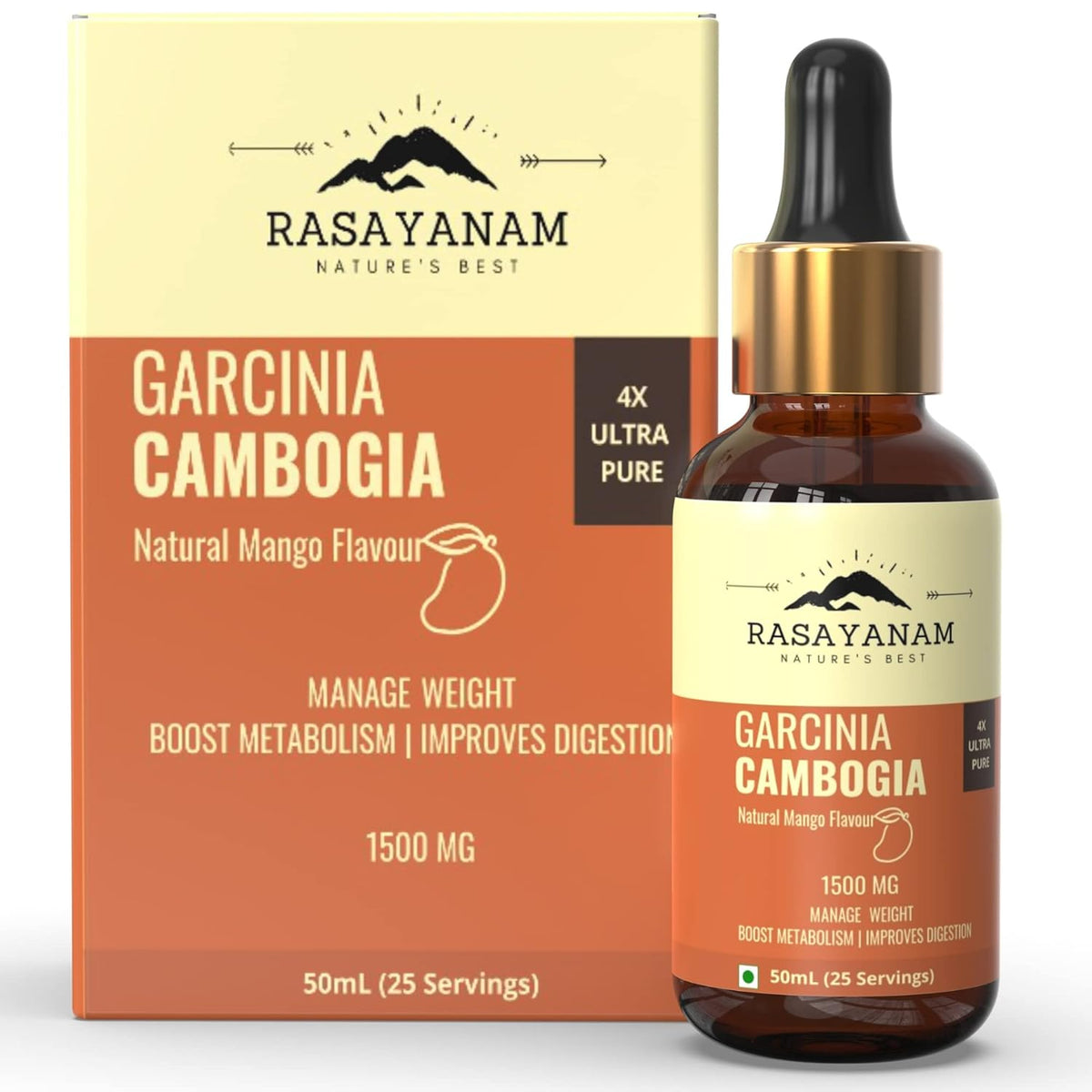 Rasayanam Garcinia Cambogia Natural Mango Flavour 1500mg 50ML