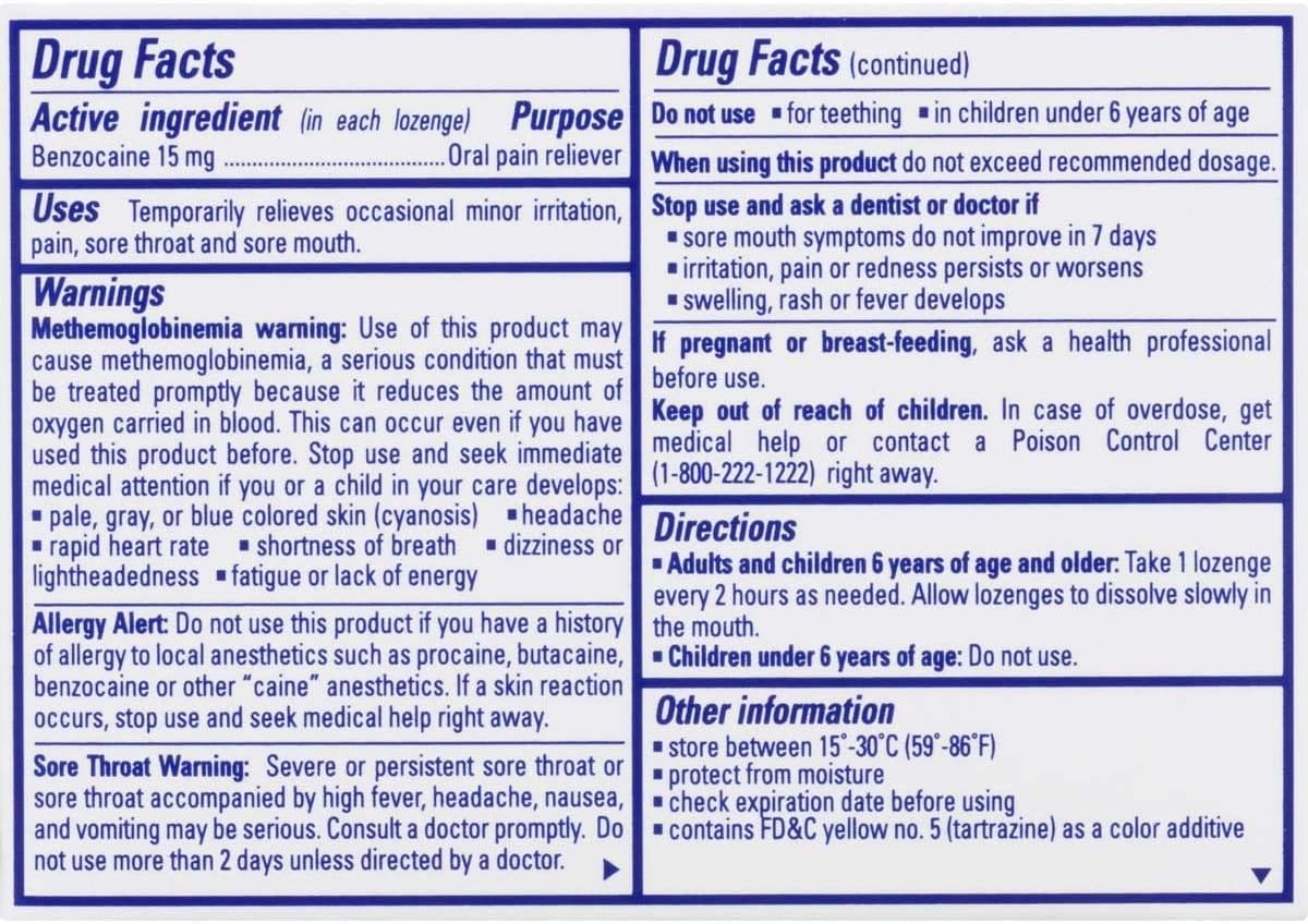 Chloraseptic Warming Sore Throat Lozenges - Honey Lemon, 18 Pack - Image 2