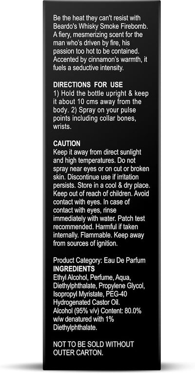 Beardo Whisky Smoke Firebomb Eau De Parfum for Men - Spicy Woody Scent, 100ml - Image 7