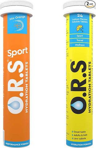 ORS O.R.S Sport and Originals Bundle | 1 tube of Sport Orange + 1 tube of Lemon