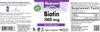 BlueBonnet Biotin 1000 mcg Capsules - Hair & Nail Support, 90 Count - Image 7