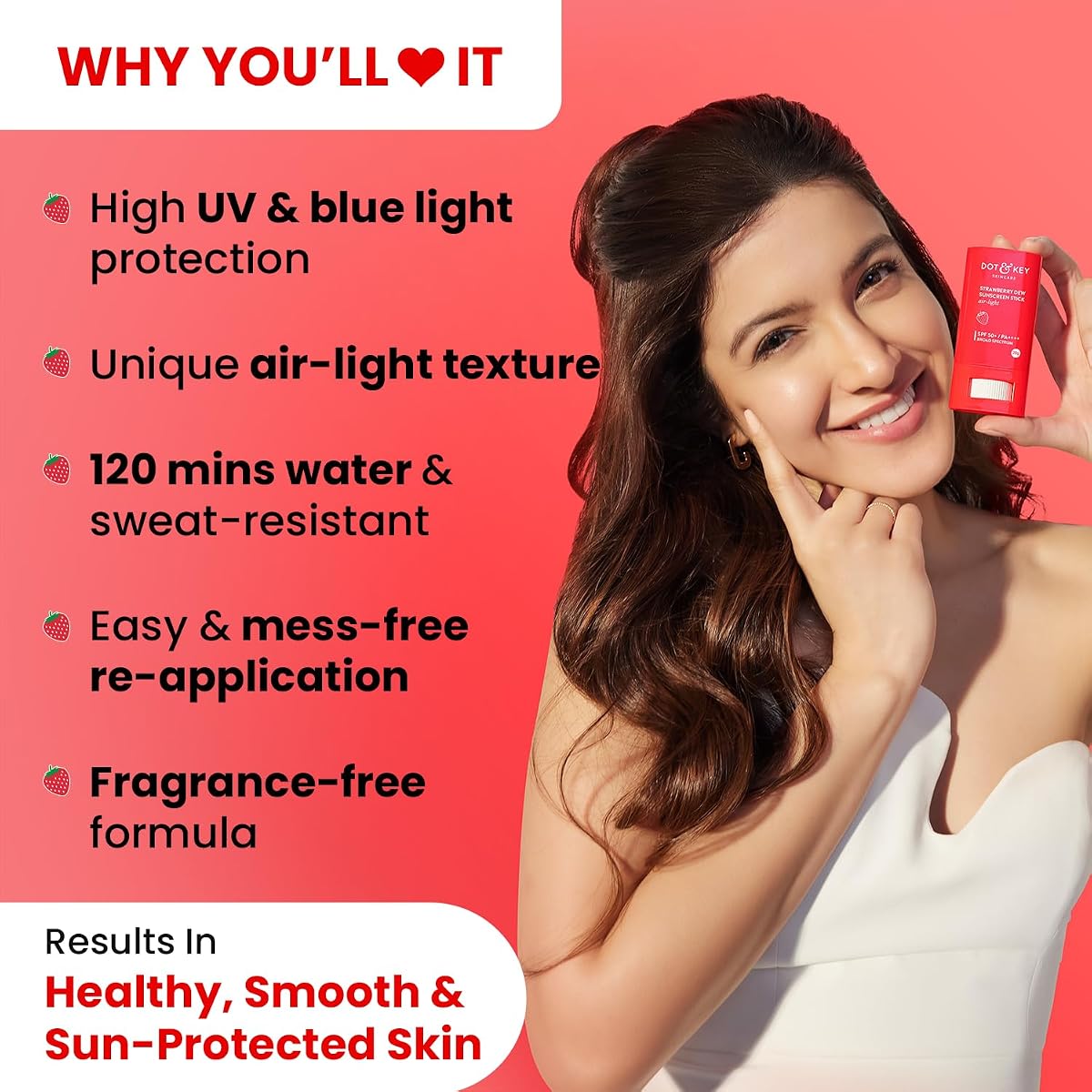 Dot & Key SPF 50 Strawberry Dew Sunscreen Stick - 20g - Image 4