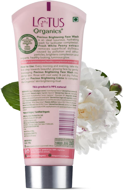 Lotus Organics+ Precious Brightening Face Wash, 100g - Image 6