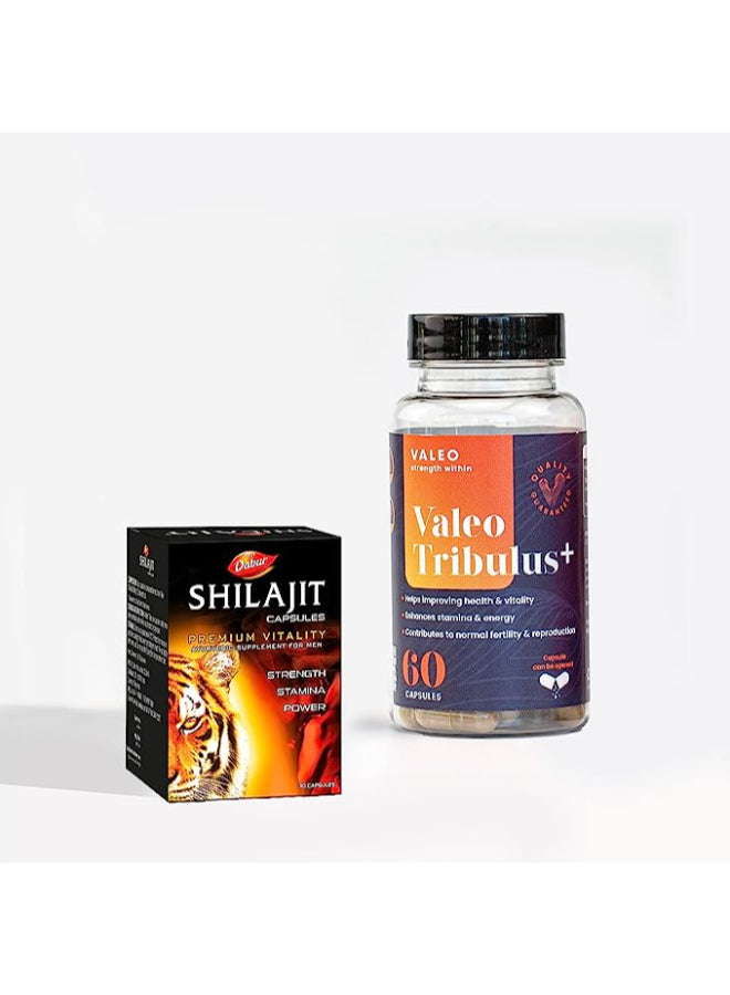 Valeo Tribulus+ Dabur shilajit Supplement | Energy Booster | Increases Stamina and Vitality