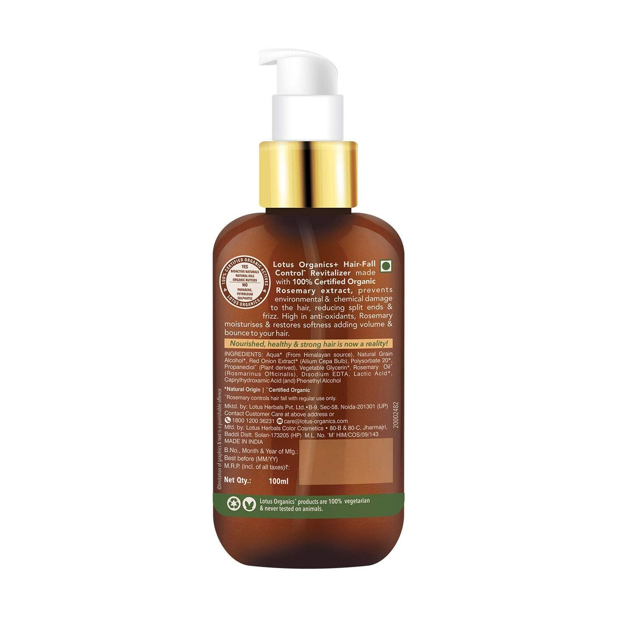 Lotus Organic Hair Fall Control Revitalizer - 100ml - Image 2