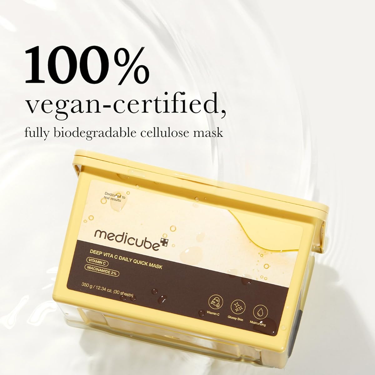 Medicube Deep Vita C Daily Quick Sheet Masks - Vegan, Triple Vitamin Complex - 30 Sheets - Image 4