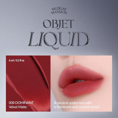 OBJET Liquid Lip Stain 008 Dominant - Velvet Matte, 6ml