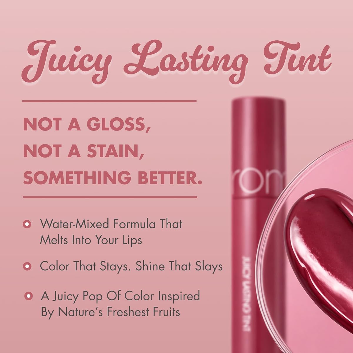 Rom&Nd Juicy Lasting Lip Tint 06 Figfig - Glossy Finish, 5.5g - Image 2