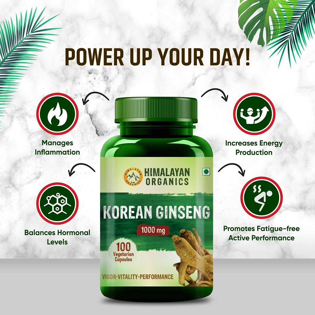 Himalayan Organics Korean Ginseng Tablets - 1000mg, 100 Tablets - Image 7