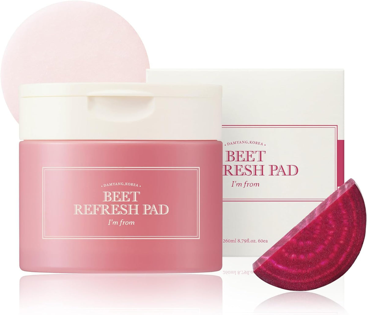 I’M FROM Beet Refresh Pad 60 Sheets Beet Extract from Korea Full of Moisture Red Beet Vitality for Dull Rough Skin