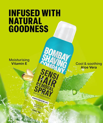 Bombay Shaving Company Sensi Hair Removal Spray - Aloe Vera & Vitamin E, 200g - Image 3