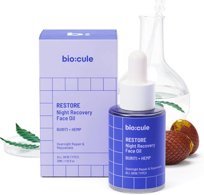 Biocule Restore Night Recovery Face Oil - Buriti + Hemp, 15ml