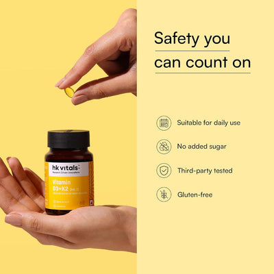 HK Vitals Vitamin D3 600 IU Capsules with Sunflower Oil - 60 Count - Image 6