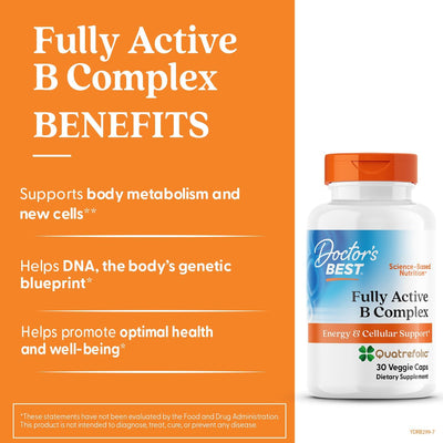 Dr Best Fully Active B Complex 30 Veggie Capsules - Vitamins & Minerals - Image 3