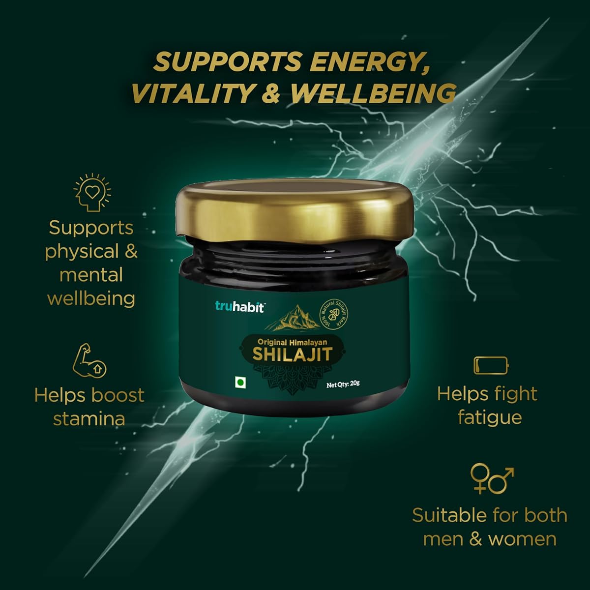 Truhabit Himalayan Shilajit Resin - Pure Ayurvedic Stamina Booster, 20g - Image 2