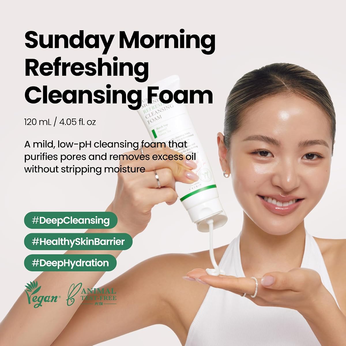 AXIS-Y Sunday Morning Refreshing Cleansing Foam - pH 5.5 Deep Cleanser, 120ml - Image 2