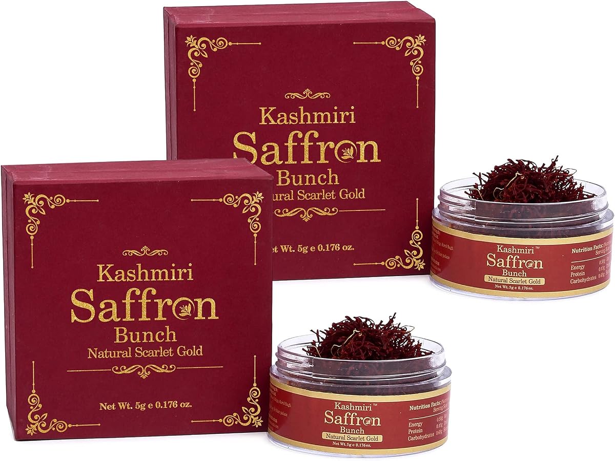 Vedapure A+ Grade Original Kashmiri Saffron with Yellow Threads - 5g Pack of 2
