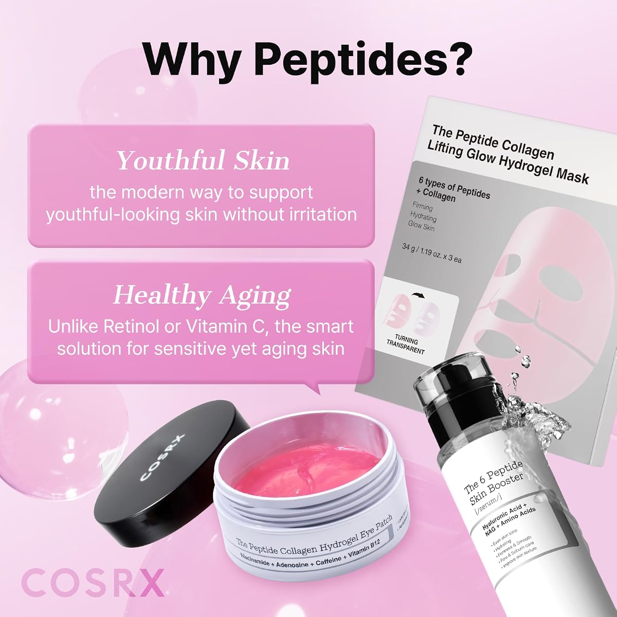 The Peptide Collagen Hydrogel Eye Patches - 60 Patches, Korean Skincare - Image 6