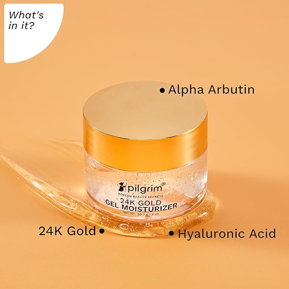 Pilgrim 24k Gold Gel Moisturizer - Face Cream - Luxurious Hydration - 50ml - Image 3