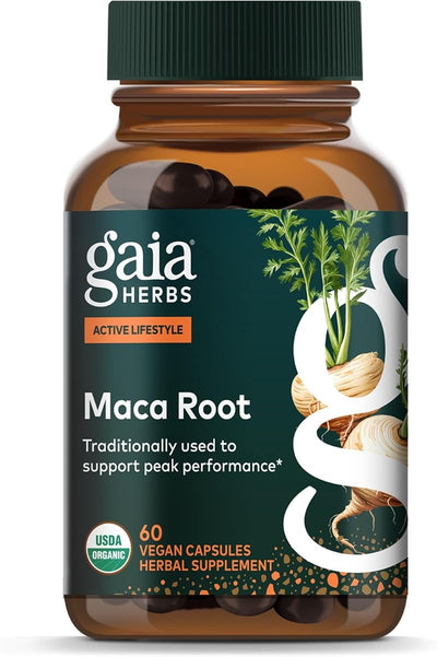 Gaia Herbs Maca Root Capsules - Natural Energy Support - 60 Vegan Caps