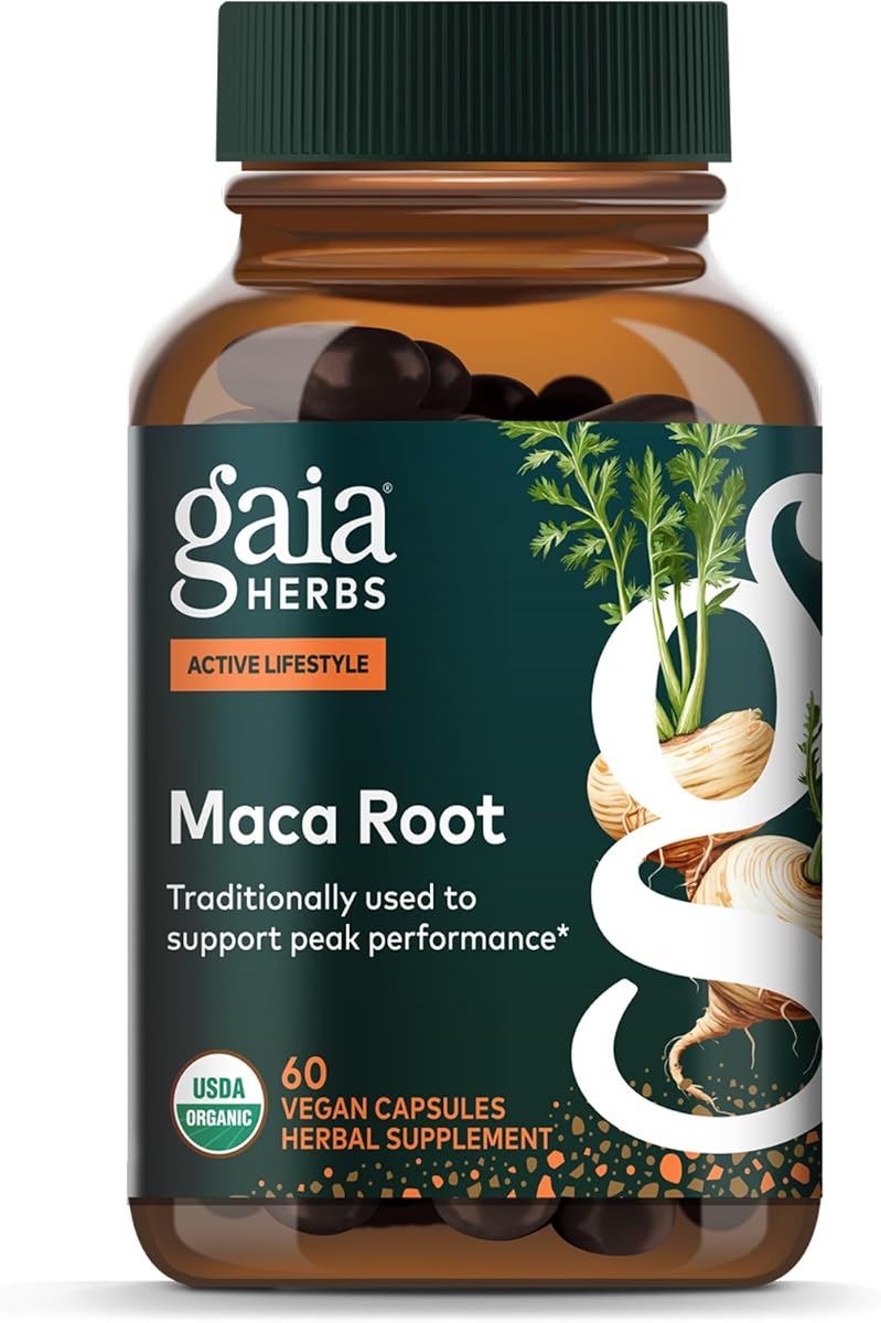 Gaia Herbs Maca Root Capsules - Natural Energy Support - 60 Vegan Caps