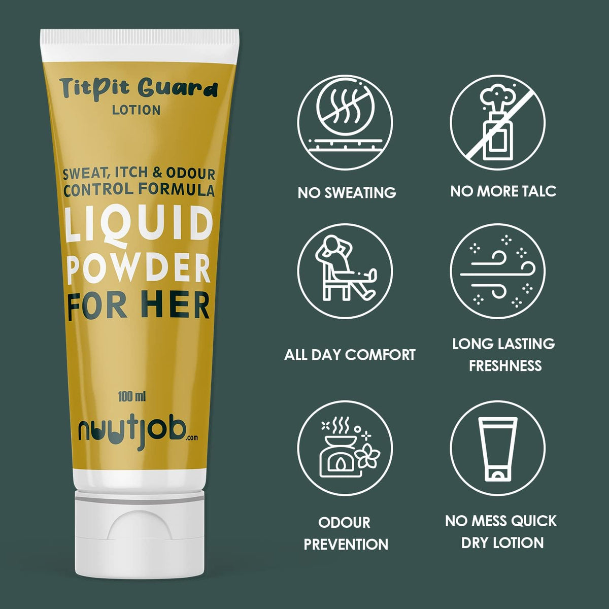 Nuutjob Titpit Guard Lotion Liquid Powder for Her - 100 ml - Image 3