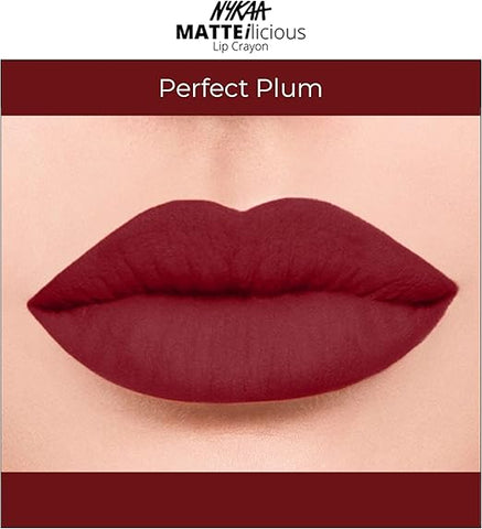 Nykaa Matteilicious lip crayon  Perfect Plum02