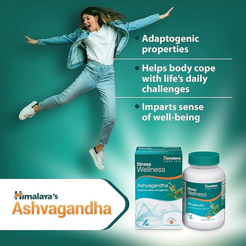 Himalaya Ashvagandha 60 Veg Caps; Natural Stress Relief; Indian Ginseng; Pack of 60's