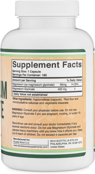 Doublewood Vitamins & Minerals Magnesium Glycinate Capsules, 180 Count - Image 6