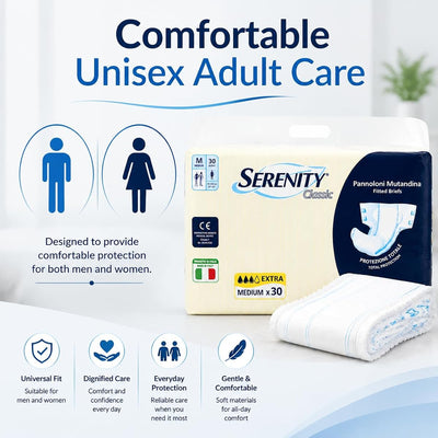 Serenity Adult Incontinence Briefs - Extra Absorbency, Medium Size, 30 Count - Image 4