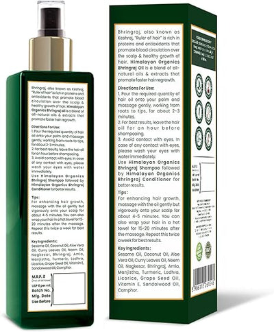 HIMALAYAN ORGANICS Pure Bhringraj Ayurvedic Hair Oil - 200ml - Image 3