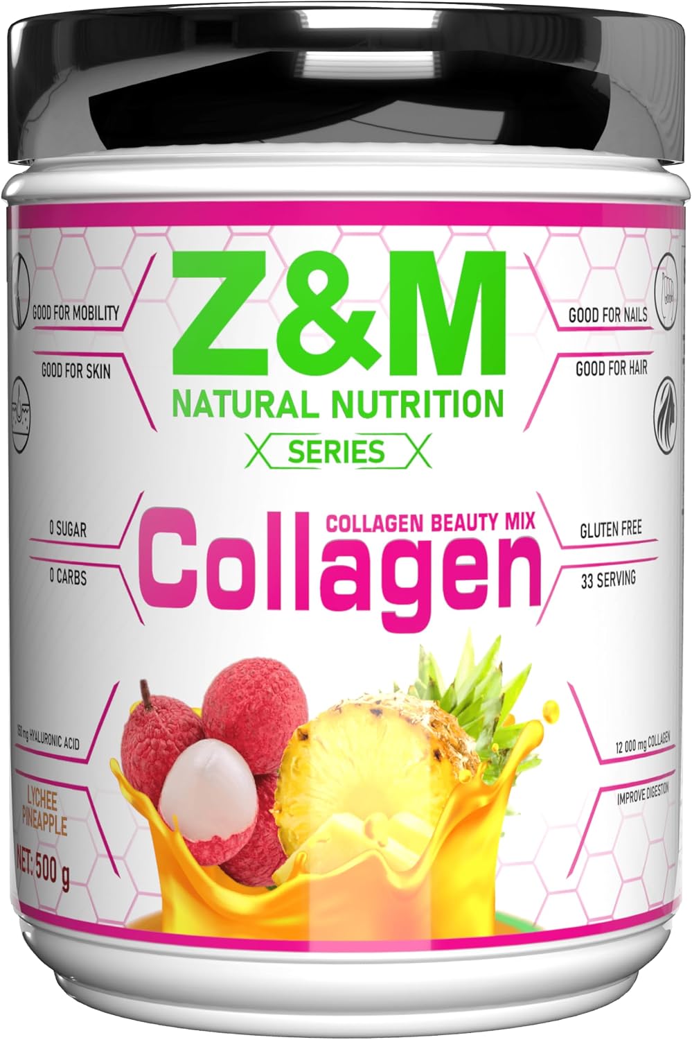 Z&M Collagen powder Lychee & Pineapple 500g