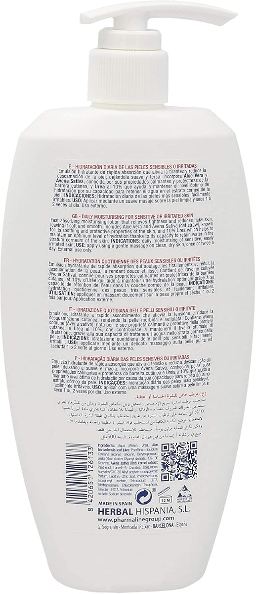 PharmaLine Sensitive Body Milk - 500ML - Image 2