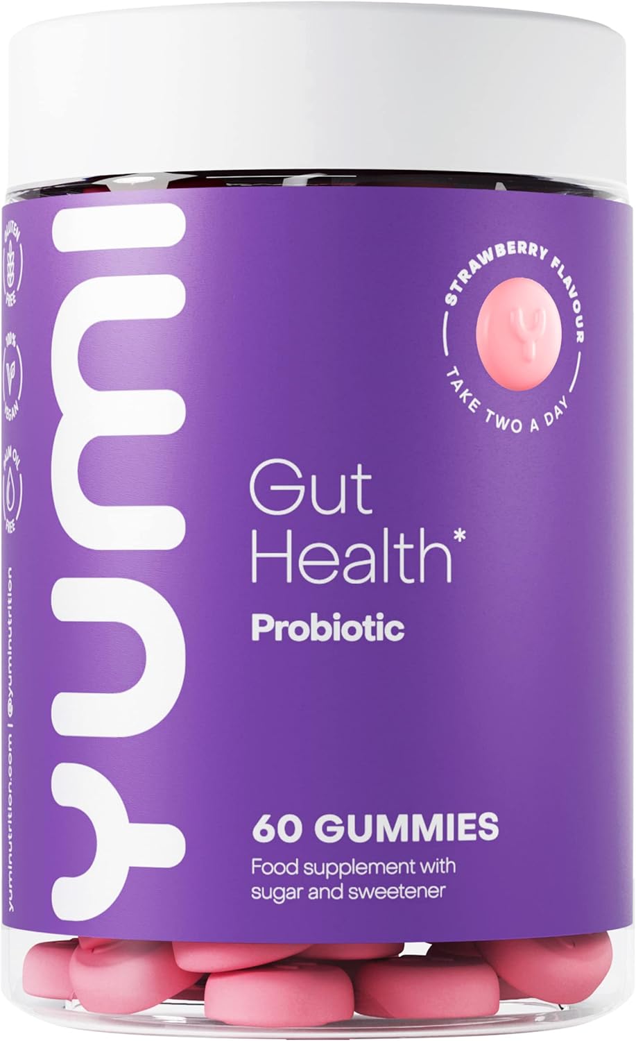 Yumi Gut Health Probiotic Strawberry Flavour Gummies - 60 Count