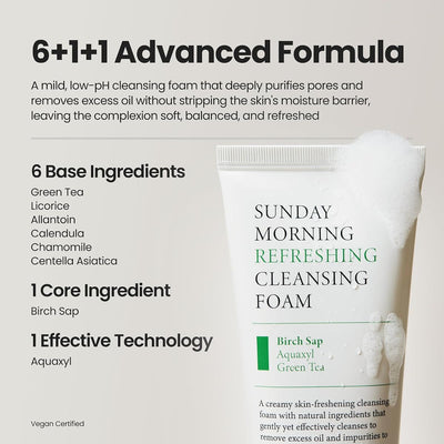 AXIS-Y Sunday Morning Refreshing Cleansing Foam - pH 5.5 Deep Cleanser, 120ml - Image 6