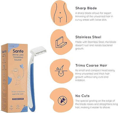 Sanfe Bikini Line Trimming Razor - Precision Grooming Tool, Single Pack - Image 6