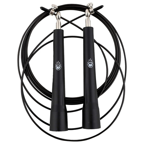 Burnlab Adjustable Skipping Rope Suitable for Gym, Crossfit, Double Unders, Speed Jumping, Cardio and Weight Loss - For Men and Women (Black)