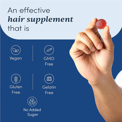Man Matters Biotin Hair Gummies - Strawberry Flavour, 100% Vegan, No Added Sugar, 30 Count - Image 5
