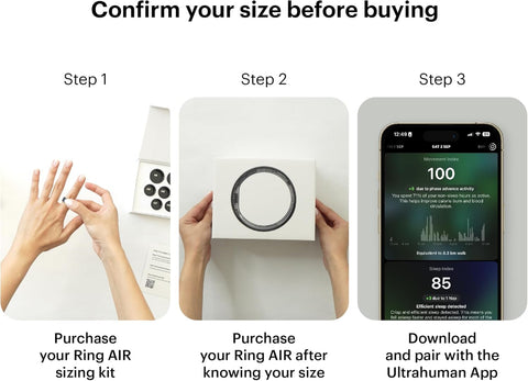 Ultrahuman Ring Air - Raw Titanium (Size 10) UHRA-IQF-RT-10