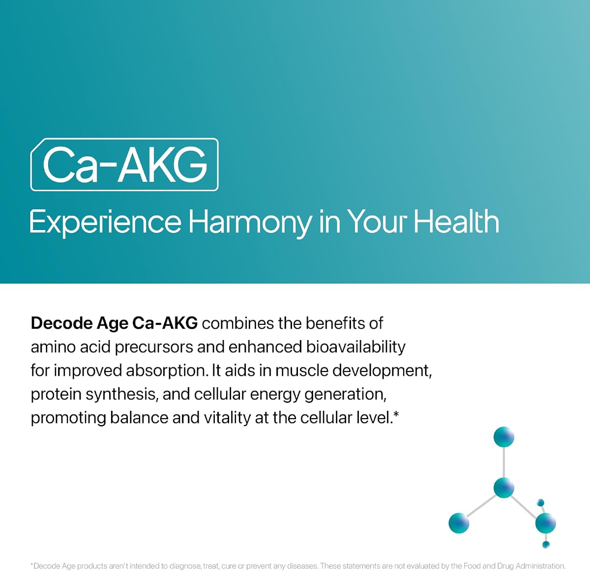 Decodeage Calcium Alpha-Ketoglutarate (Ca-AKG) Capsules - 30 Capsules - Image 2