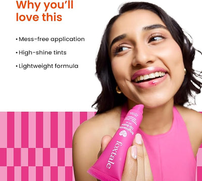 Foxtale Brightening Lip Balm with Peptides, Vitamin C & Hyaluronic Acid - Bubblegum Pink Glaze - Image 5