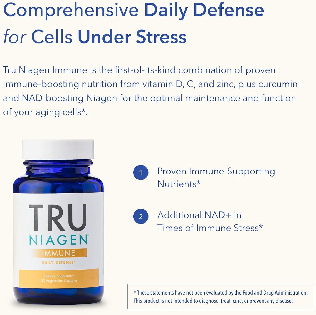 TRU NIAGEN Immune Support Capsules - Niagen 150mg, Vegan D3, 30ct - Image 6