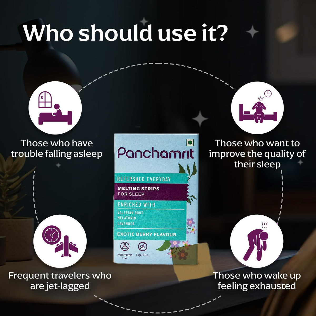 Panchamrit Oral Melting Strips for Sleep - Vitamins & Minerals, Pack of 3 (30 Strips Each) - Image 3