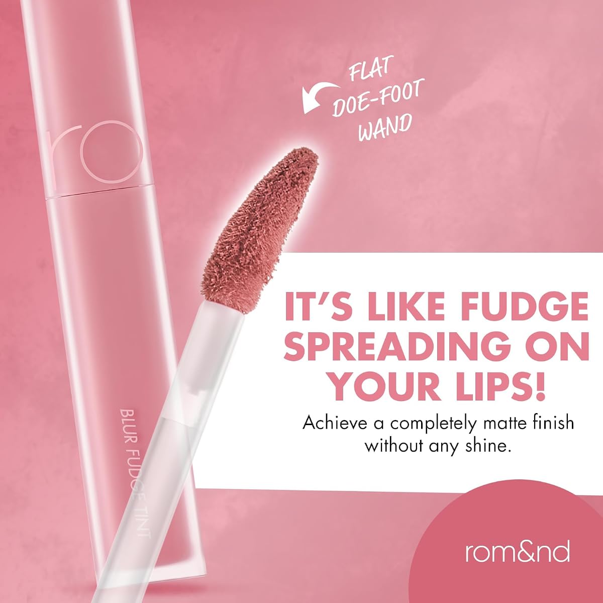 Rom&Nd Blur Fudge Tint 13 Cooling Up - Velvety Matte Lip Tint - Image 6