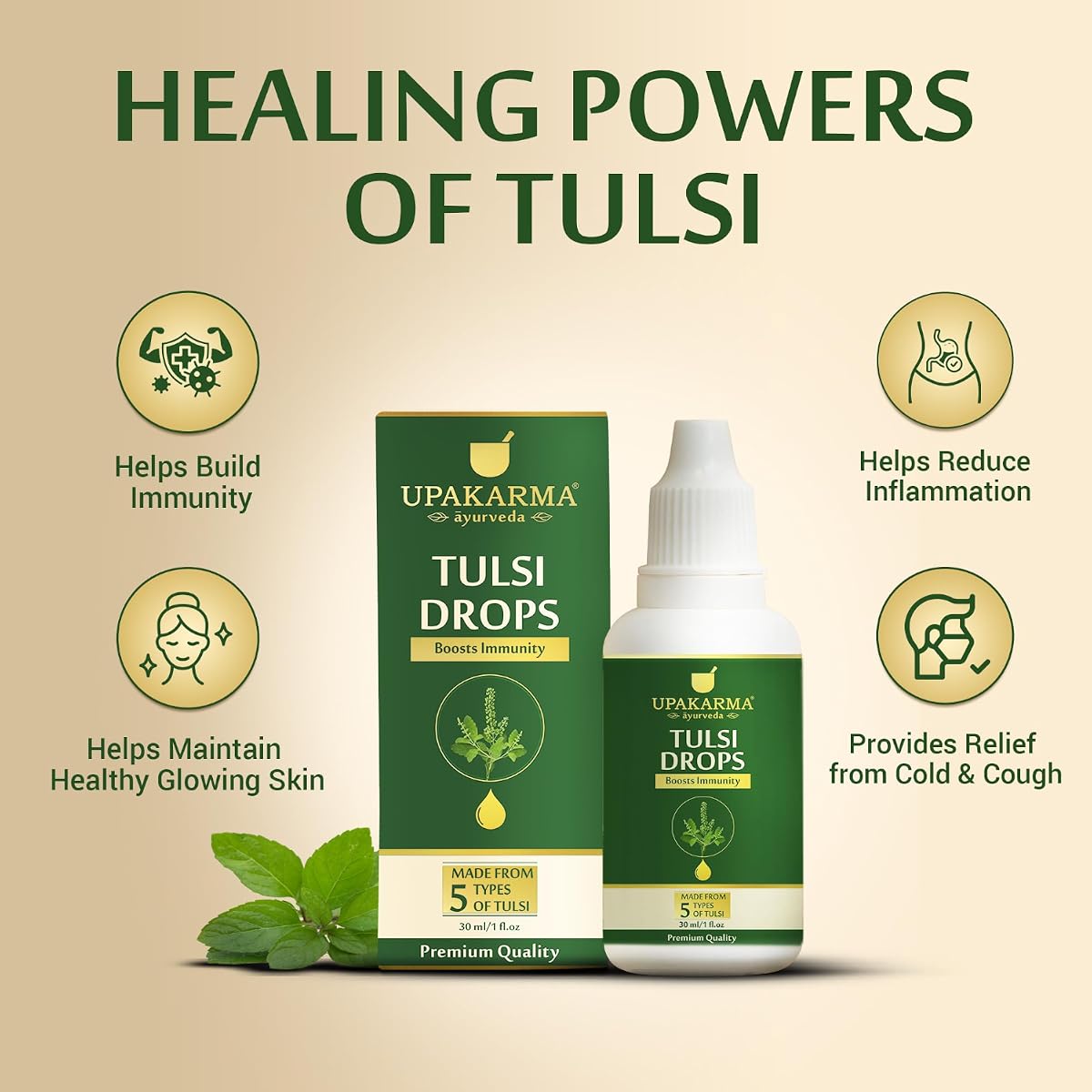 Upakarma Ayurveda Tulsi Drops - Herbal Immunity Booster, 30ml - Image 4