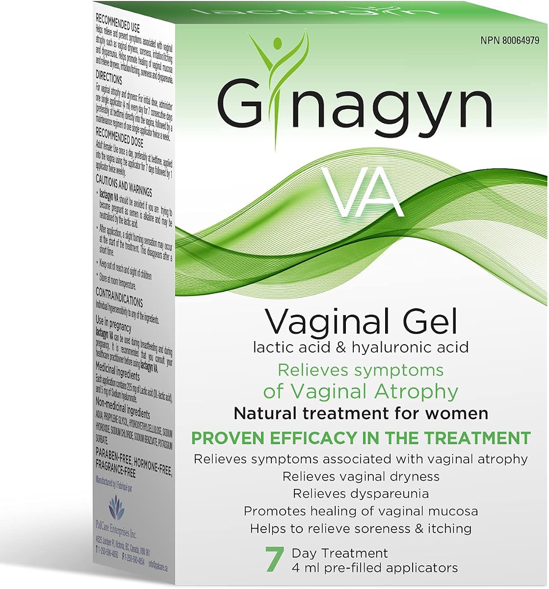 Gynagyn Vaginal Moisturizing Gel - 7 Applicators for pH Balance & Hydration