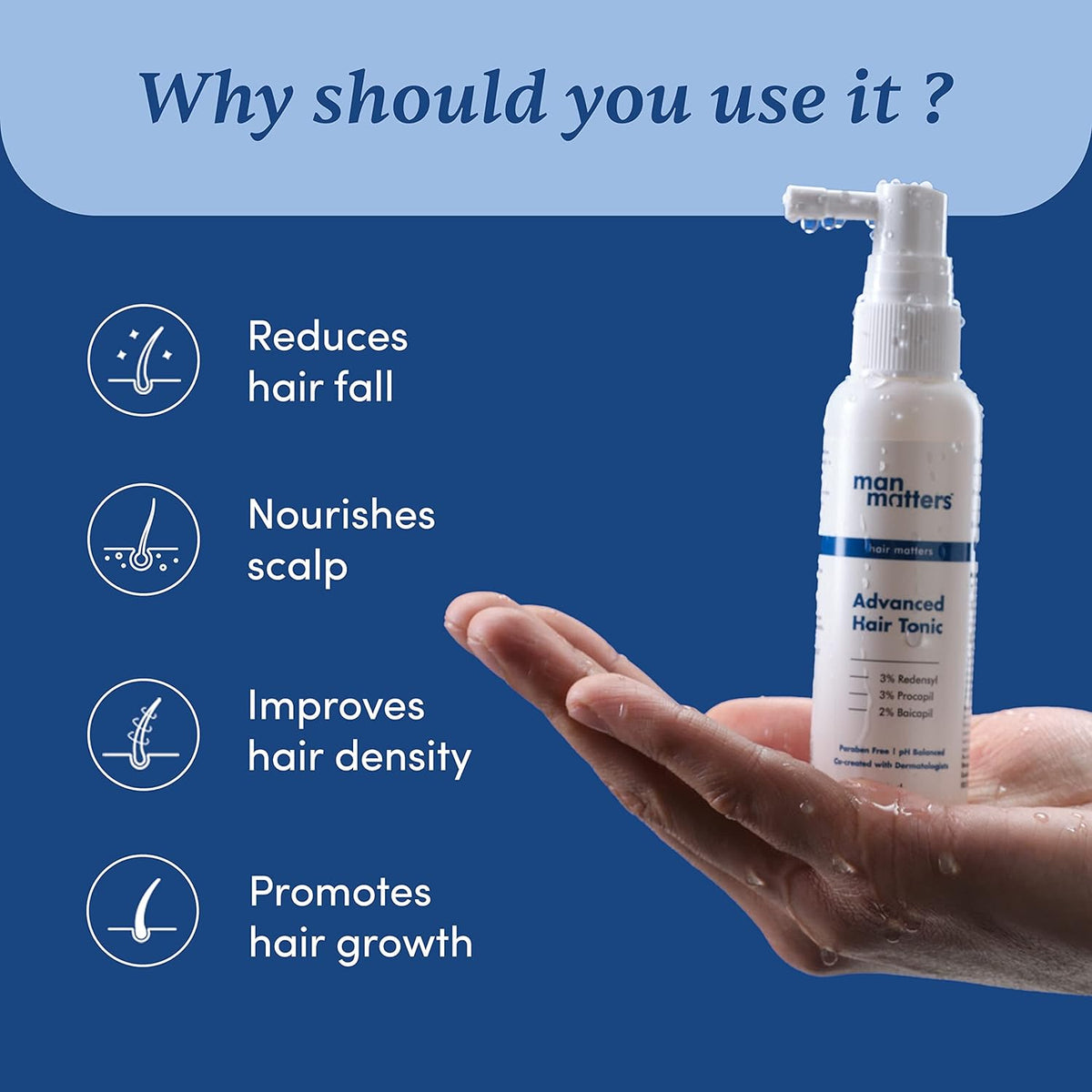 Man Matters Advanced Hair Tonic for Men - Hairfall Solution, 60ml - Image 2
